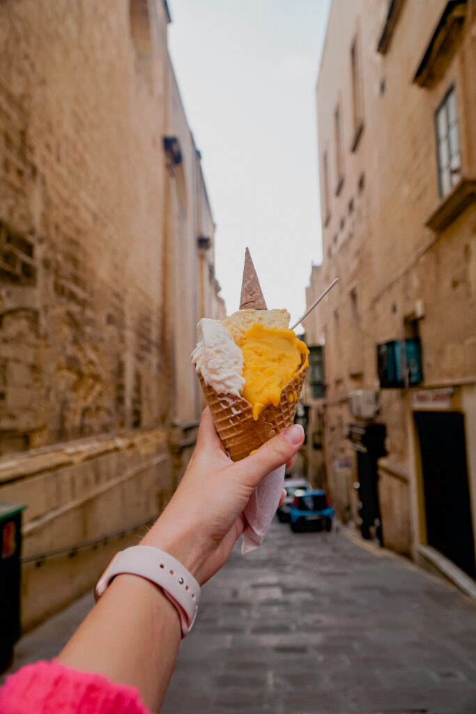 uliczki, lody, Valetta, Malta