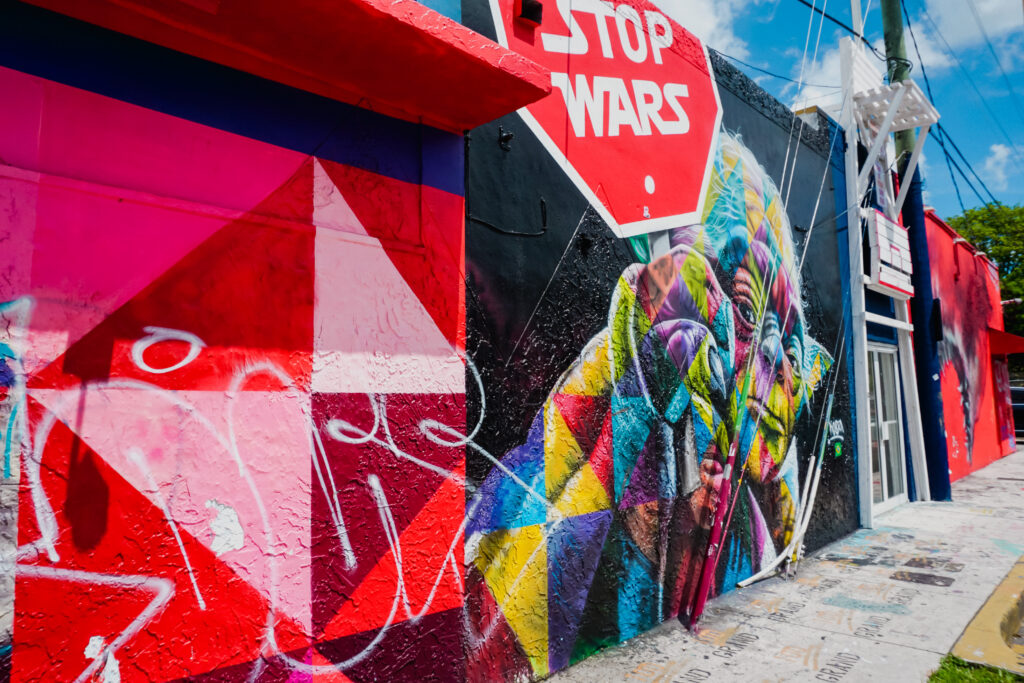Grafiti, Wynwood Walls, Miami, obraz stop wars, Yoda