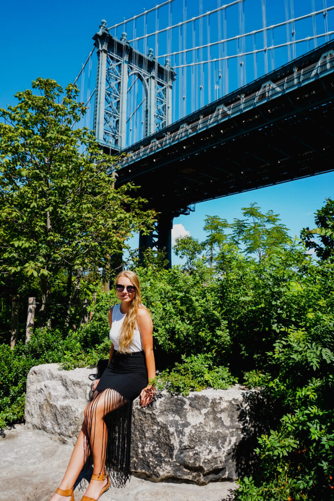 Manhattan Bridge, Nowy Jork, New York, kobieta
