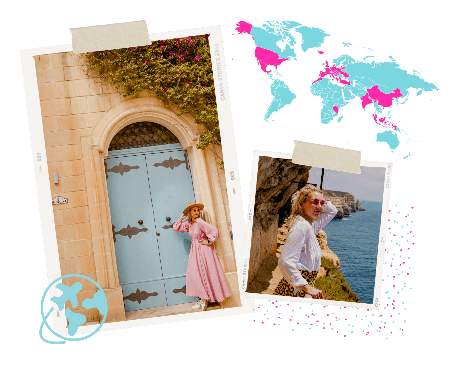 Mapa krajów, które odwiedziłam